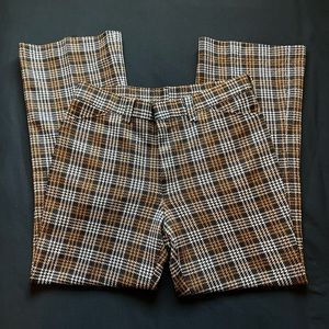Vintage Harris Frank disco 70s Flare Plaid Pants